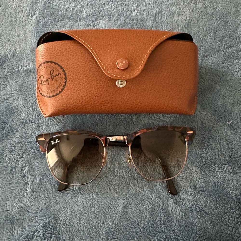 Ray-Ban Tan Leather Eyewear Case